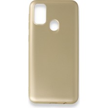 Smody Samsung Galaxy M30S Kılıf Ultra Elastik Silikon Rubber Premier Gold
