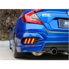 Oled Garaj Honda Civic FC5 İçin Uyumlu Arka Sis Ledi Üç Çizgi Siyah Smoke 2016-2021