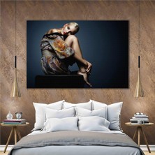 SML Tablo Mavi Gözlü Sarı Saçlı Kadın Model Woman Kanvas Tablo