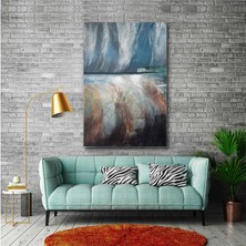 SML Tablo Deniz Sahil Yağlı Boya Efektli Doğa Manzara Kanvas Tablo