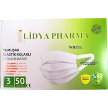 Lidya Pharma Beyaz Cerrahi Yüz Maskesi 50 Adet