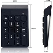 Enfein Kablosuz USB Bağlantılı Ergonomik Dizüstü Bilgisayarlar Ile Uyumlu Mini Numerik Klavye Siyah