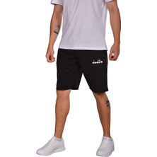 Diadora Mesa - Pamuklu Siyah Spor Şort - Dıadoramesa