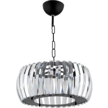 Istanbul Avize Venüs Sarkıt Siyah 22 cm Tesisatlı Kristal Taşlı Avize