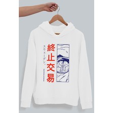 Rock&Roll Tek Göz Beyaz Kapüşonlu Kadın Sweatshirt