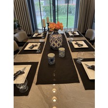 Decamor Home Dertsiz Siyah Amerikan Servis ve Runner Set 6+1