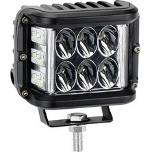 Carub Beyaz LED Sarı Çakarlı Kare Off Road Sis Farı Çalışma Lambası 12 LED 10-30V 36W