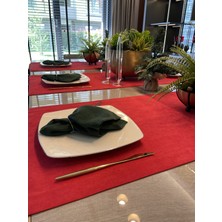 Decamor Home Dertsiz Kadife Dokulu Kırmızı Runner