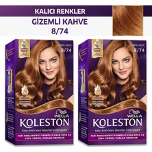 Wella Koleston Kıt 8/74 Gızemlı Kahve 2x Paket