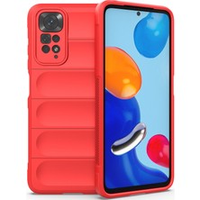 Eabhulie Redmi Note 11 / Note 11S İçin Kaymaz Silikon Telefon Kılıfı - Kırmızı (Yurt Dışından)