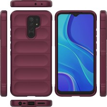 Eabhulie Redmi 9 İçin Kaymaz Silikon Telefon Kılıfı - Koyu Kırmızı (Yurt Dışından)