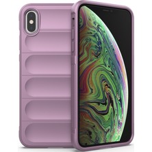 Eabhulie iPhone XS / iPhone X İçin Kaymaz Silikon Telefon Kılıfı - Mor (Yurt Dışından)