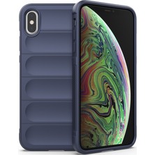 Eabhulie iPhone XS / iPhone X İçin Kaymaz Silikon Telefon Kılıfı - Lacivert (Yurt Dışından)