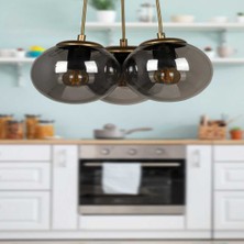 Begüsa Malta 3.lü Avize Eskitme Füme Cam