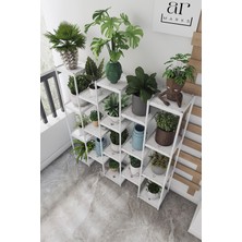 Armarks 18 Raflı Saksılık, Kış Bahçesi, Dekoratif Plastik Çiçek Saksılığı, Çiçek Saksı Standı