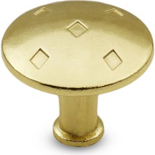 Badem10 Big Baklavalı Düğme Çekmece Dolap Kapak Kulpu Kulbu Gold Metal Kulp