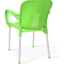 Almina Plastik Sandalye Metal Ayaklı Bahçe Balkon ve Teras Sandalyesi 4 Adet