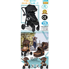 Baby Home 8 in 1  yeni ekonomi paketi Baby Home 940 Travel Sistem Bebek Arabası 560 Bebek Oyun Parkı Yatak Beşik Black Siyah
