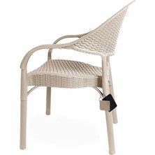 Almina Rattan Masa Takımı 90X150 Camsız Masa Bambu 6 Kişilik Sandalye Seti Bahçe Balkon Masa Takımı Cappuccino