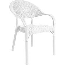 Almina Rattan Camlı Masa Takımı 90X150 Ölçü Masa + 6 Adet Bambu Rattan Koltuk