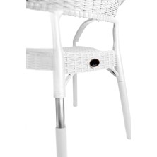 Almina Rattan Camlı Masa Takımı 90X150 Ölçü Masa + 6 Adet Bambu Rattan Koltuk