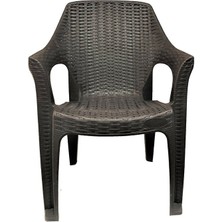 Almina 80X140 Rattan Camsız Masa 6 Koltuklu Polo Rattan Sandalye Balkon Bahçe Masa Takımı