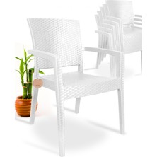 Almina Rattan Masa Takımı 90x150 Camlı Masa 6 Kişilik Rattan Sandalye Seti Bahçe Balkon Teras Takımı