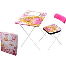 Beren Oyuncak Pirncess Gril  Katlanabilir Çocuk Ders Çalışma Masası ve Sandalye