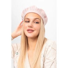 Saria Moda Kenar Taşlı Yünlü Ressam Bere