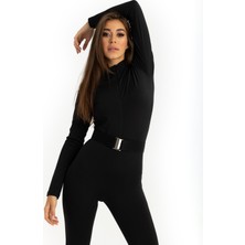 Elifim Moda Tasarım Siyah Termal Tulum