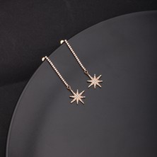 Ravza Gümüş 925 Ayar Gümüş Kutup Yıldızı Su Yolu Küpe