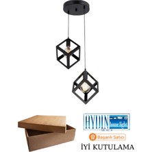 Aydın Homelight Küp 2'li Siyah Avize