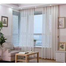 Perhal Taç Grek Tül Perde 1/1 Pileli 1 M Için 2 M Kumaş Kırık Beyaz