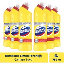 Domestos Çamaşır Suyu Yoğun Kıvamlı Formül Limon Ferahlığı Uzun Süreli Hijyen 750 mlX6