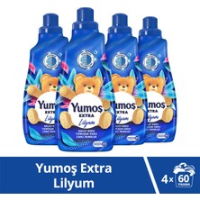 Yumoş Extra Konsantre Çamaşır Yumuşatıcısı Kalıcı Koku Renkliler Için Lilyum 60 Yıkama 1440 ml X4