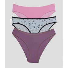Asist Secret Magic ASM1105 Kadın 3 Lü Renkli Karışık Pamuklu Bikini Külot