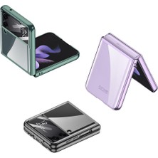 AktarMobile Samsung Galaxy Z Flip 4 Uyumlu Kılıf Kamera Lens Korumalı Kapak Tam Uyumlu Electroplate Metalik Renk