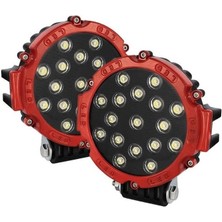 Oscar Beyaz LED Kırmızı Yuvarlak Off Road Sis Farı Çalışma Lambası 17 LED 10-30V 51W