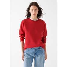 Kapüşonlu Kırmızı Sweatshirt