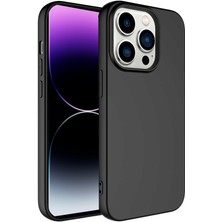 Caseart Apple iPhone 14 Pro Max Kapak Içi Kadife Lansman Lux Silikon Kılıf - Siyah