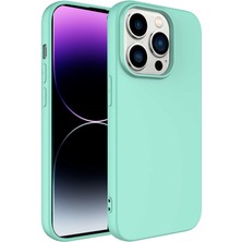 Caseworld Apple iPhone 14 Pro Max Kapak Içi Kadife Lansman Lux Silikon Kılıf - Turkuaz