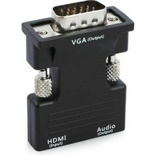 Mavi Ay Bilişim Ses Destekli HDMI To VGA Monitör Çevirici Dönüştürücü Adaptör