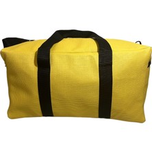 Nfystyle Orta Boy Unisex El ve Omuz Askılı Seyahat Çantası El Valizi Sarı Suni Deri