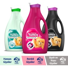 Yumoş Sıvı Bakım Çamaşır Deterjanı 2520 ml Renkli Giysilerx2 + Siyahlarx1 + Hassas Giysilerx1