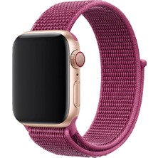 E2M Apple Watch 42-44MM Krd-03 Hasır Mürdüm Kordon