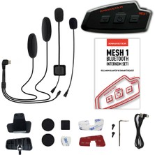 Knmaster MESH 1 Motosiklet Kask İnterkom Bluetooth Intercom Kulaklık Seti Siyah