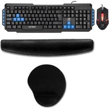 Hytech Hyk-46 Gamy Combo Siyah USB Mavi Tuşlu Q Gaming Oyuncu Klavye + Mouse + Klavye Pad + Mouse Pad Set