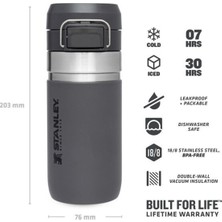 Stanley Go Quick Flip Paslanmaz Çelik Soğuk Su Termosu 0.47 Lt - Füme