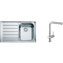 Franke Nex 611 Sol Damlalıklı Evye Active Plus Doccia Krom Armatür Seti