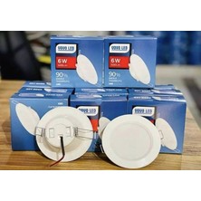 Vovo 5 Adet 6 Watt / 6W Led Spot Beyaz Kasa + Beyaz Işık ( Delik Çapı 7 cm )